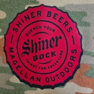 Magellan Outdoors/Shiner Bock Colab Camo Hoodie with Red Logo